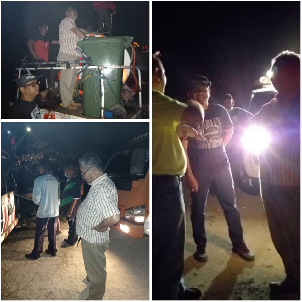 YBhg Datuk Bandar memantau kebakaran yang berlaku di tapak pembuangan sampah lama