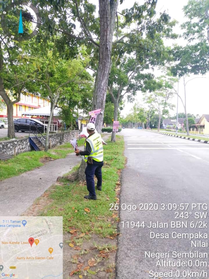 KERJA-KERJA MENURUNKAN POSTER, BUNTING, BANNER HARAM & TAMAT TEMPOH