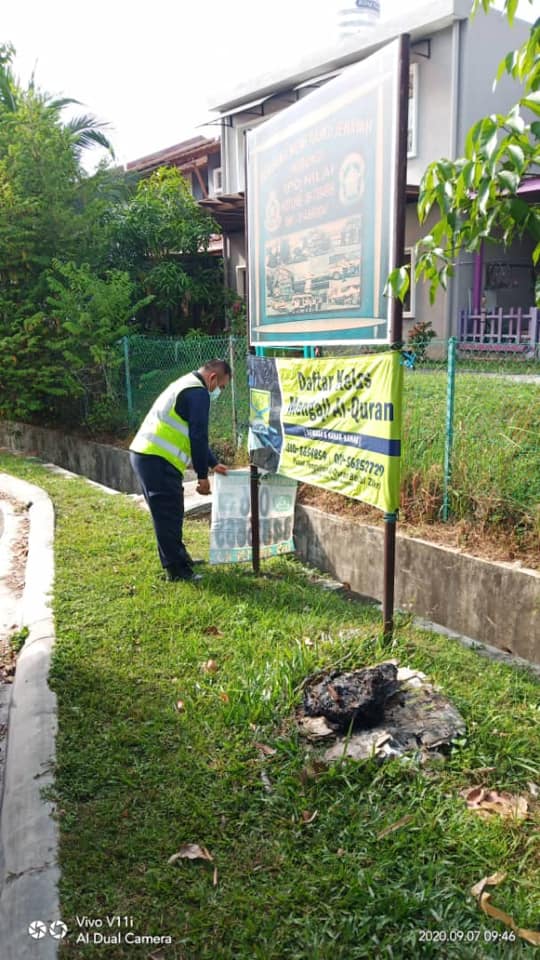 KERJA-KERJA MENURUNKAN POSTER, BUNTING, BANNER HARAM & TAMAT TEMPOH