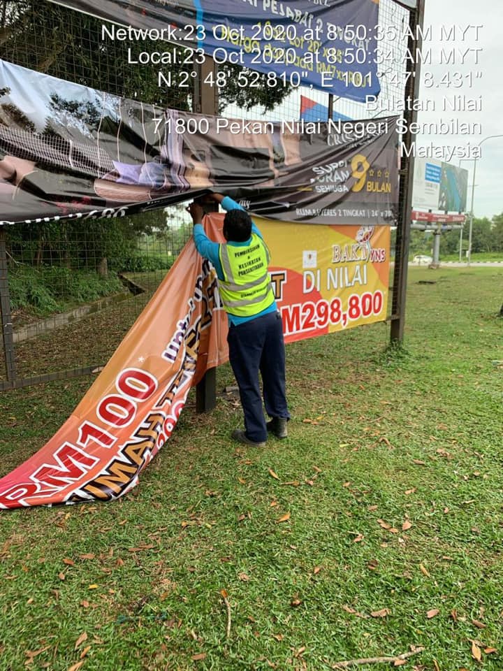 KERJA-KERJA MENURUNKAN POSTER, BUNTING, BANNER HARAM & TAMAT TEMPOH