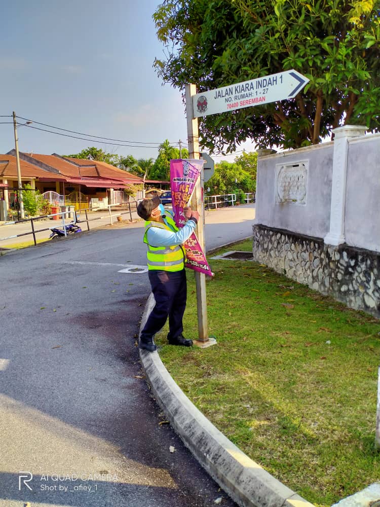 KERJA-KERJA MENURUNKAN POSTER, BUNTING, BANNER HARAM & TAMAT TEMPOH 