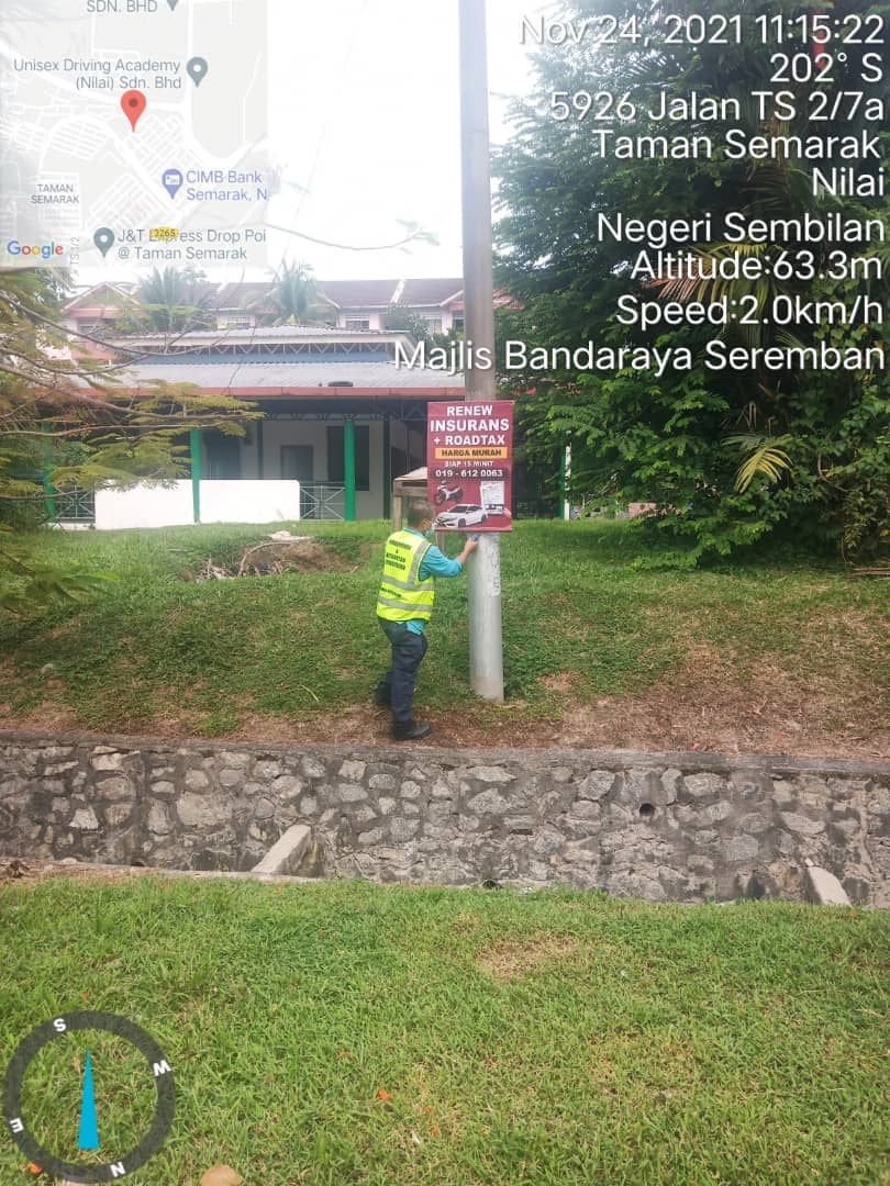 KERJA-KERJA MEMBUKA PAPAN IKLAN/BUNTING/BANNER HARAM