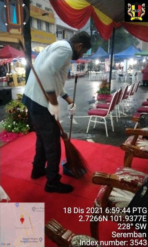 BANTUAN KERJA-KERJA PEMBERSIHAN PROGRAM SEREMBANLICIOUS SENI & MUZIK 2021
