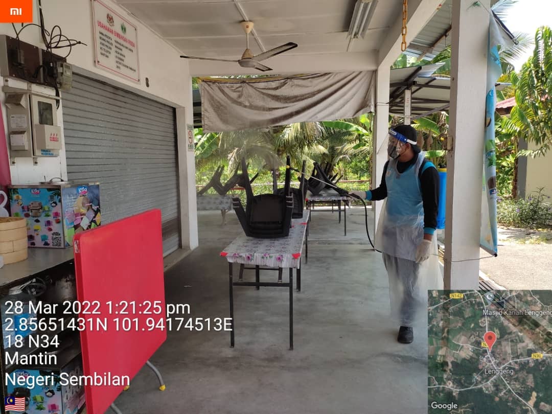  PEMBERSIHAN DAN SEMBURAN NYAHKUMAN (DISINFEKSI) KAWALAN NOVEL CORONAVIRUS COVID -19