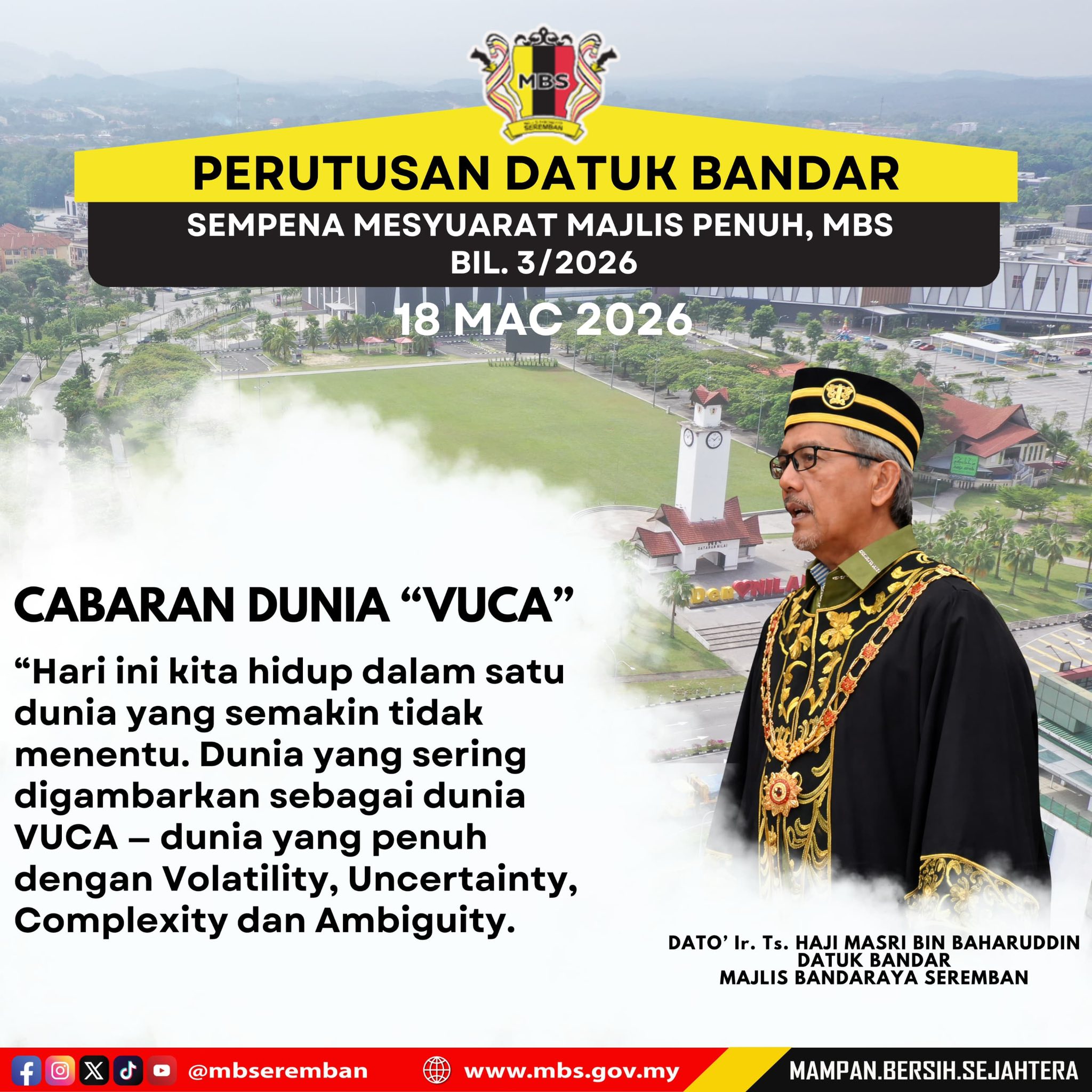 INTIPATI PERUTUSAN YBHG. DATUK BANDAR SEMASA MESYUARAT MAJLIS PENUH BIL.3/2026