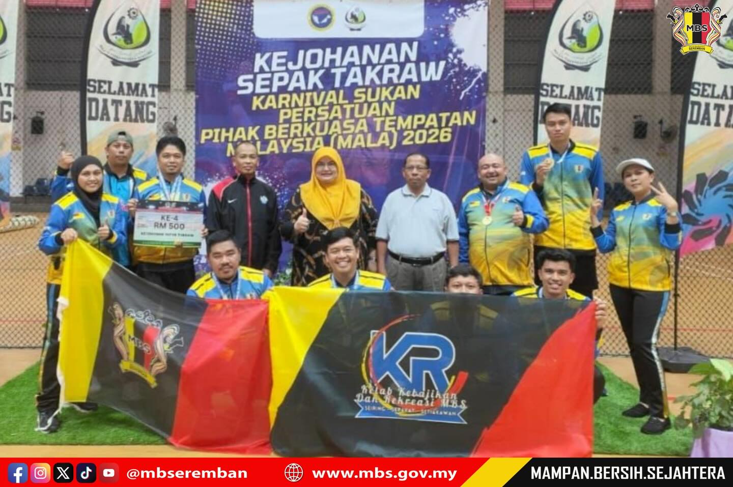 PASUKAN SEPAK TAKRAW MBS RAIH TEMPAT KEEMPAT SUKAN MALA 2026