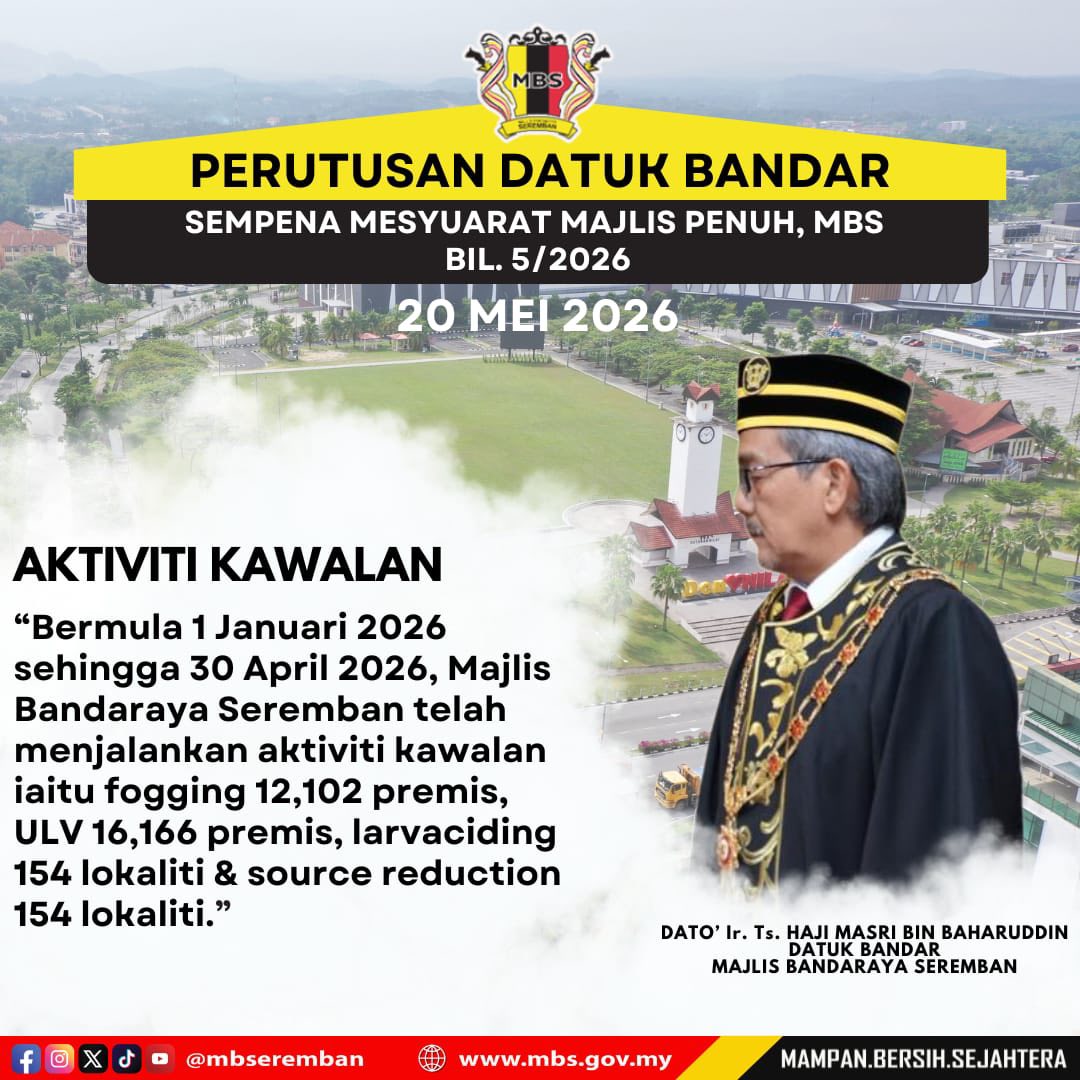 INTIPATI UCAPAN PERUTUSAN DATUK BANDAR, MAJLIS BANDARAYA SEREMBAN SEMASA MESYUARAT MAJLIS PENUH BIL.5/2026