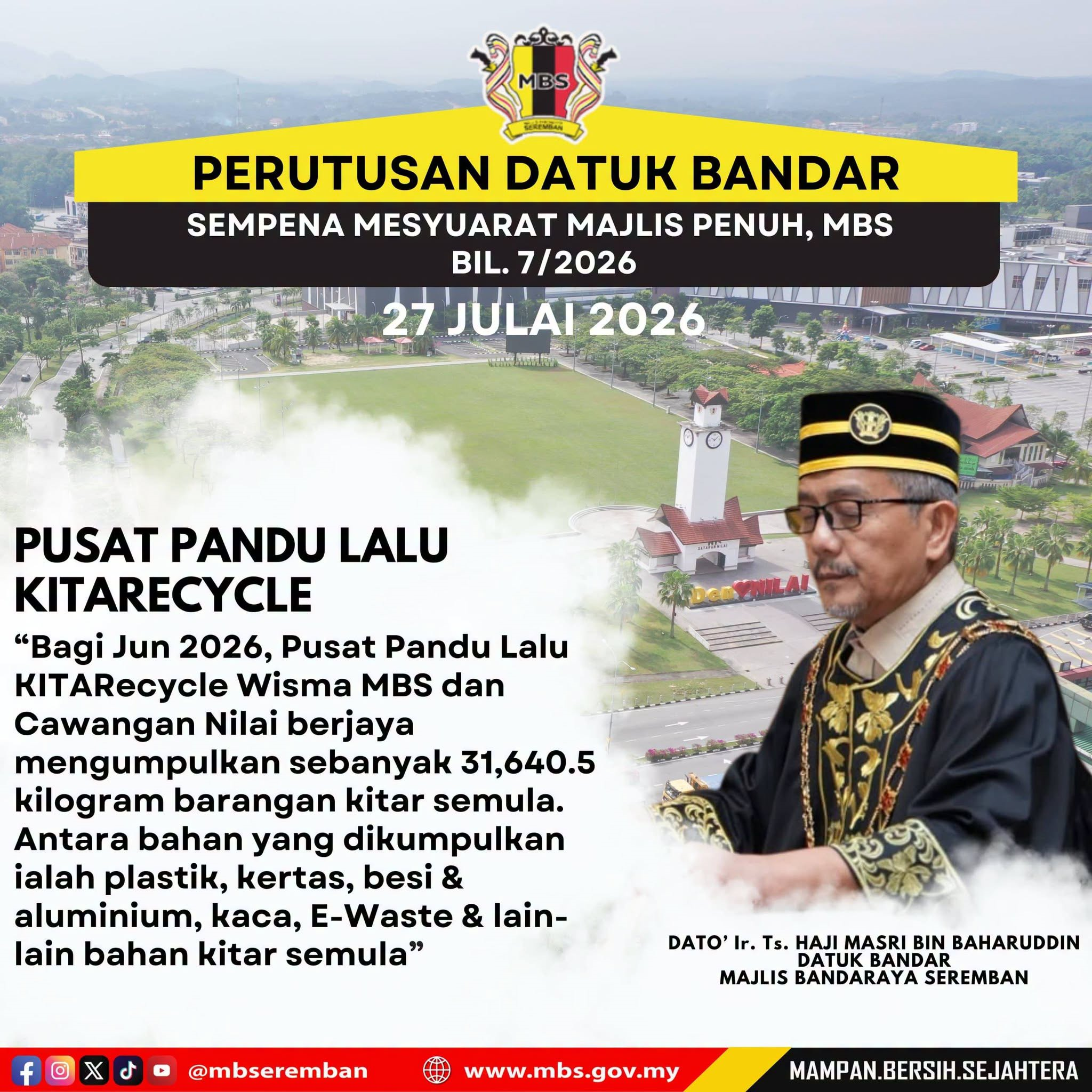 INTIPATI PERUTUSAN YBHG. DATUK BANDAR SEMASA MESYUARAT MAJLIS PENUH BIL.7/2026