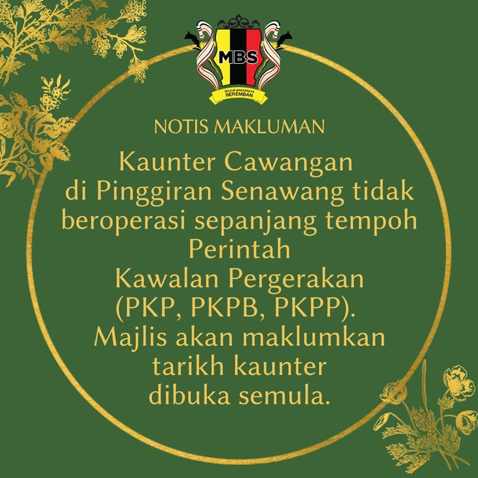 KAUNTER CAWANGAN DI PINGGIRAN SENAWANG TIDAK BEROPERASI