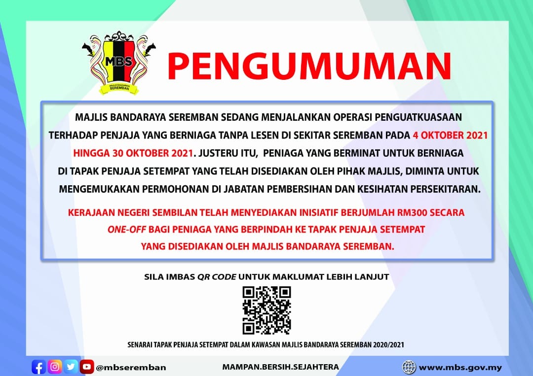 MBS SEDANG MENJALANKAN OPERASI PENGUATKUASAAN TERHADAP PENJAJA YANG BERNIAGA TANPA LESEN