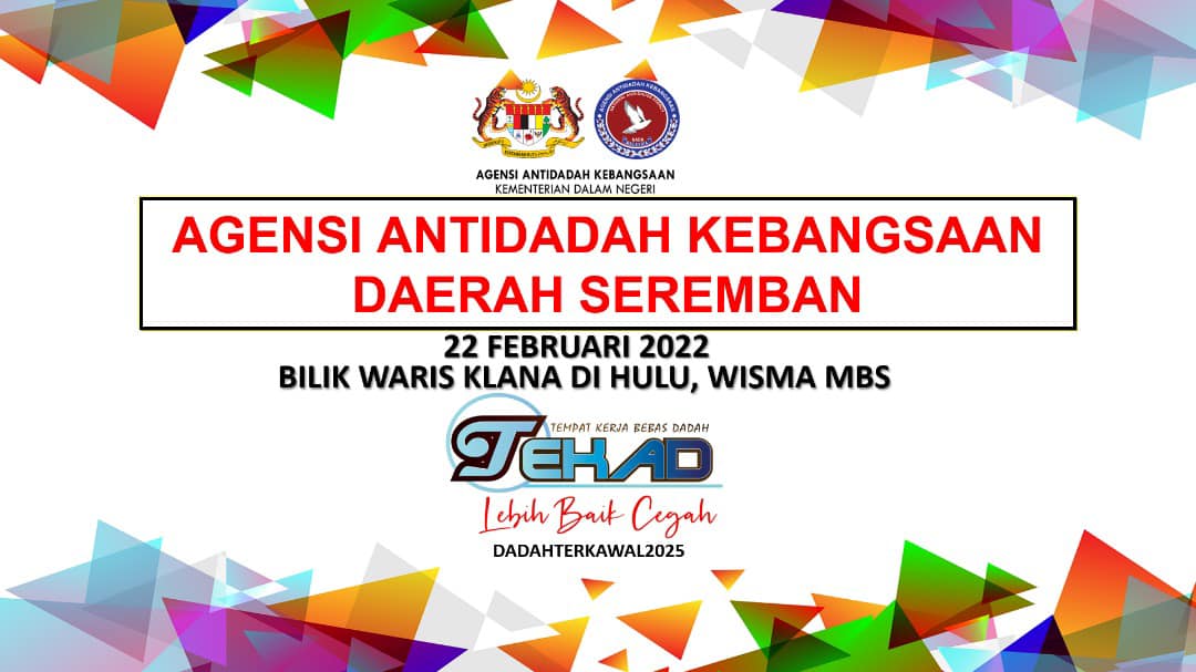 TAKLIMAT TEMPAT KERJA BEBAS DADAH