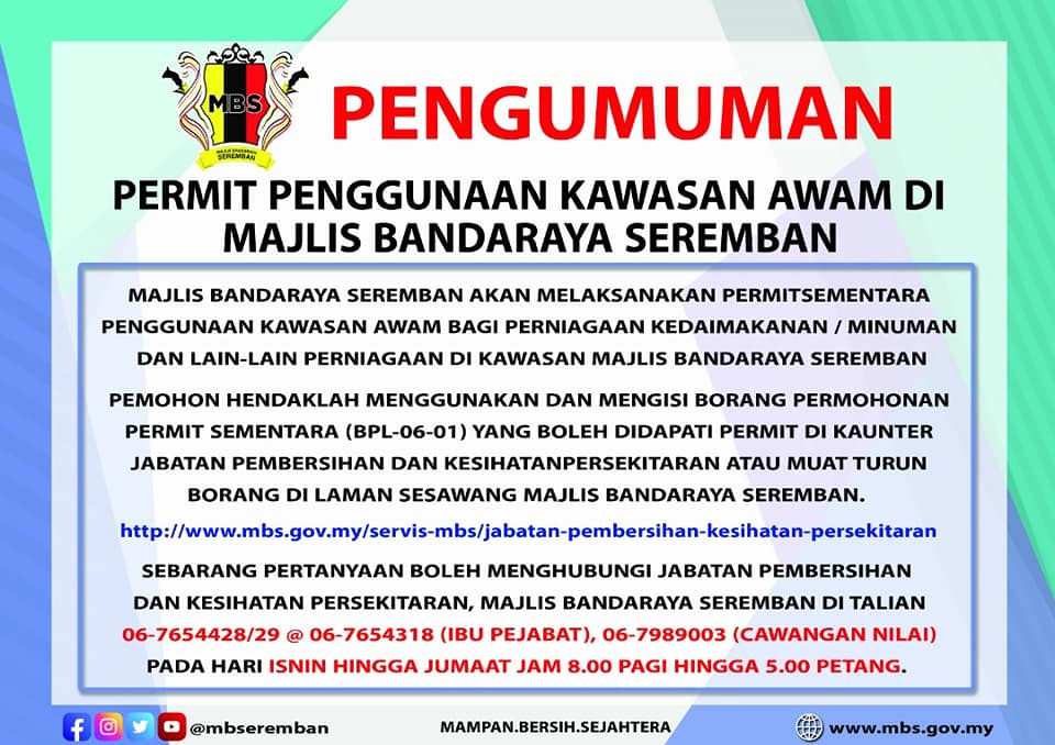 PERMIT PENGGUNAAN KAWASAN AWAM DI KAWASAN MBS