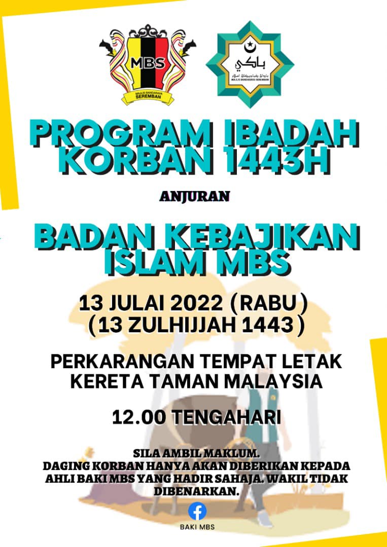 MAJLIS IBADAH KORBAN 1443 HIJRAH ANJURAN BAKI MBS