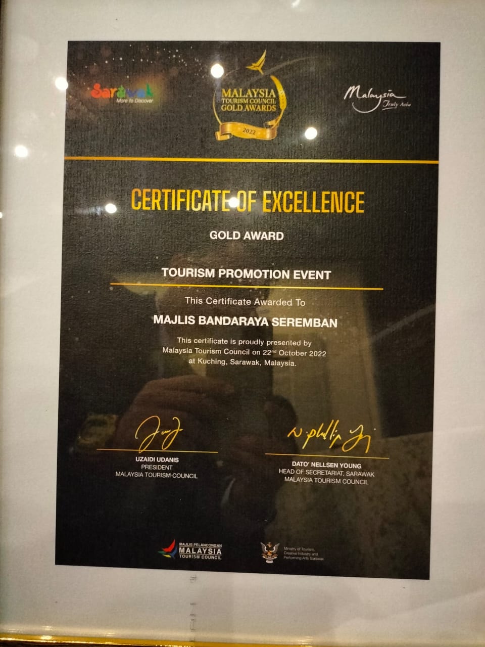 MALAYSIA TOURISM GOLD AWARDS 2022