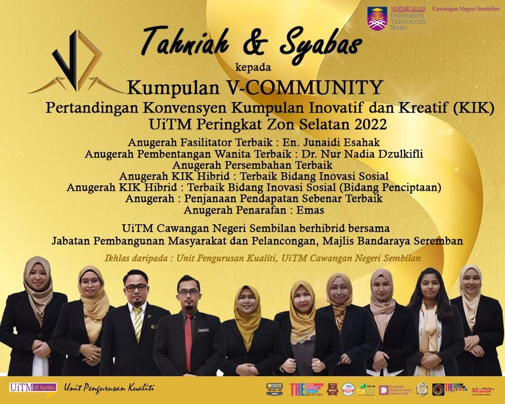 TAHNIAH TEAM PESONA SEREMBAN DAN UITM KAMPUS CAWANGAN NEGERI SEMBILAN