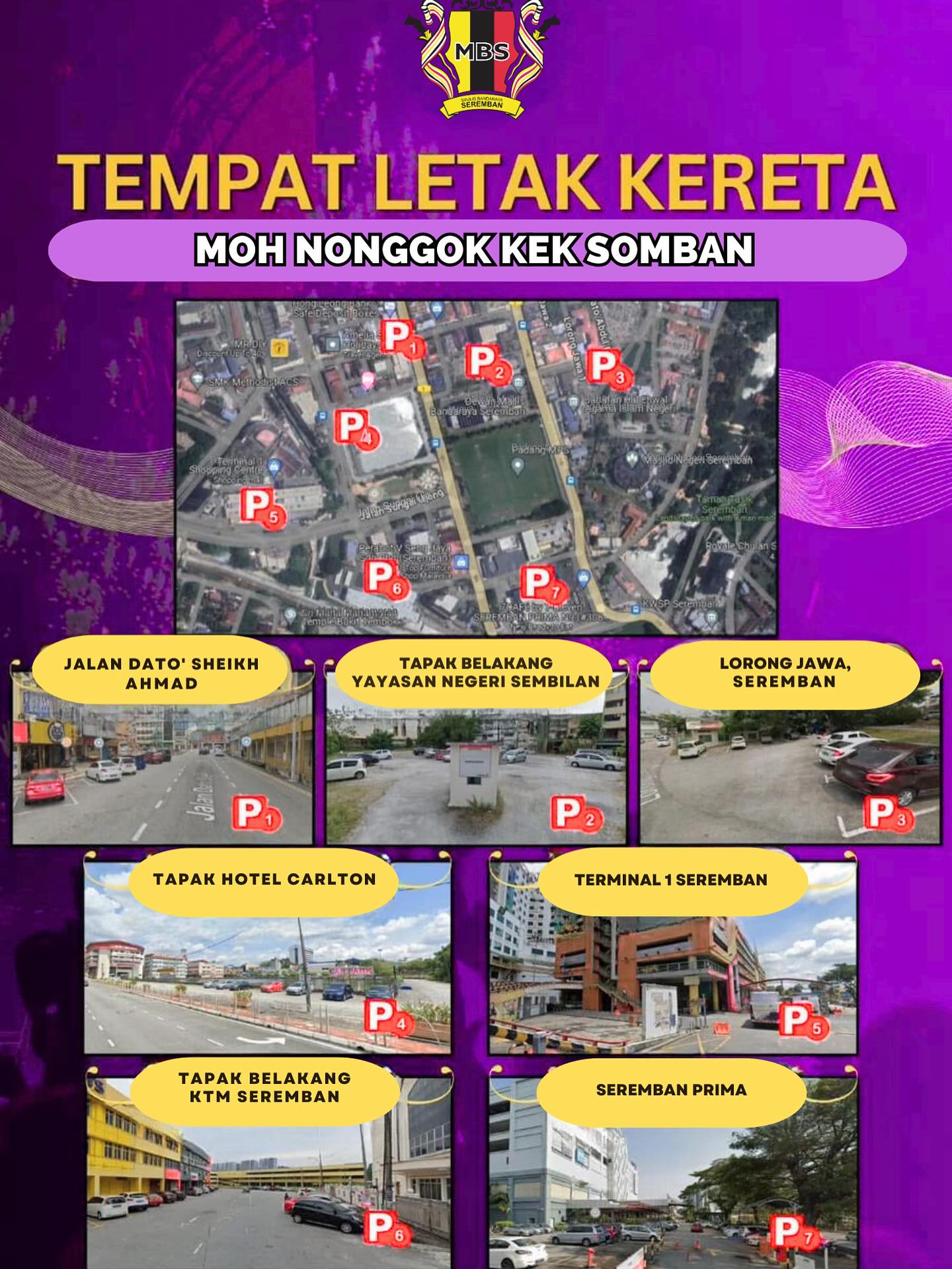 MAKLUMAN BERKENAAN TEMPAT LETAK KERETA SEMPENA “MOH NONGGOK KEK SOMBAN”