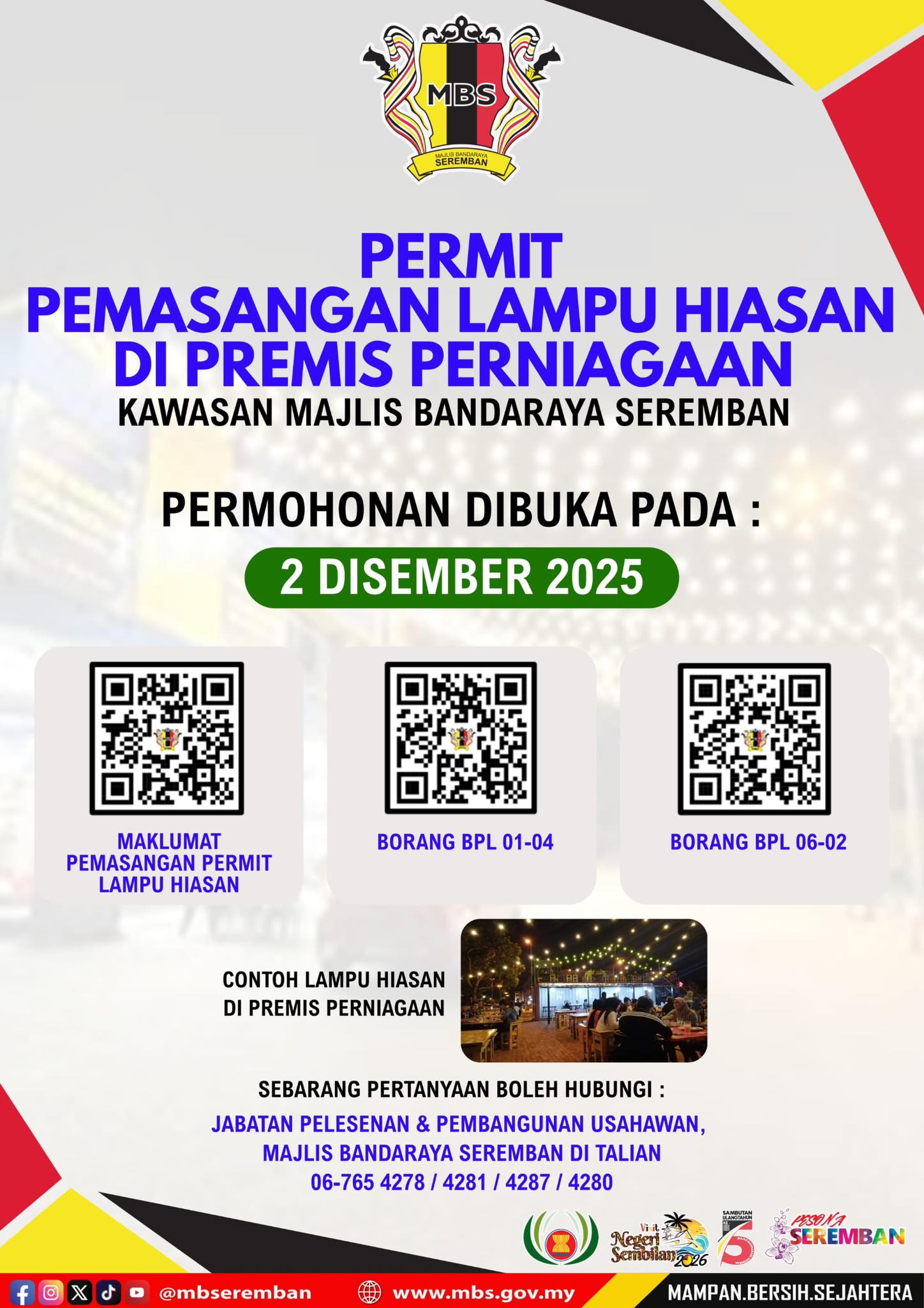 PERMIT PEMASANGAN LAMPU HIASAN DI PREMIS PERNIAGAAN