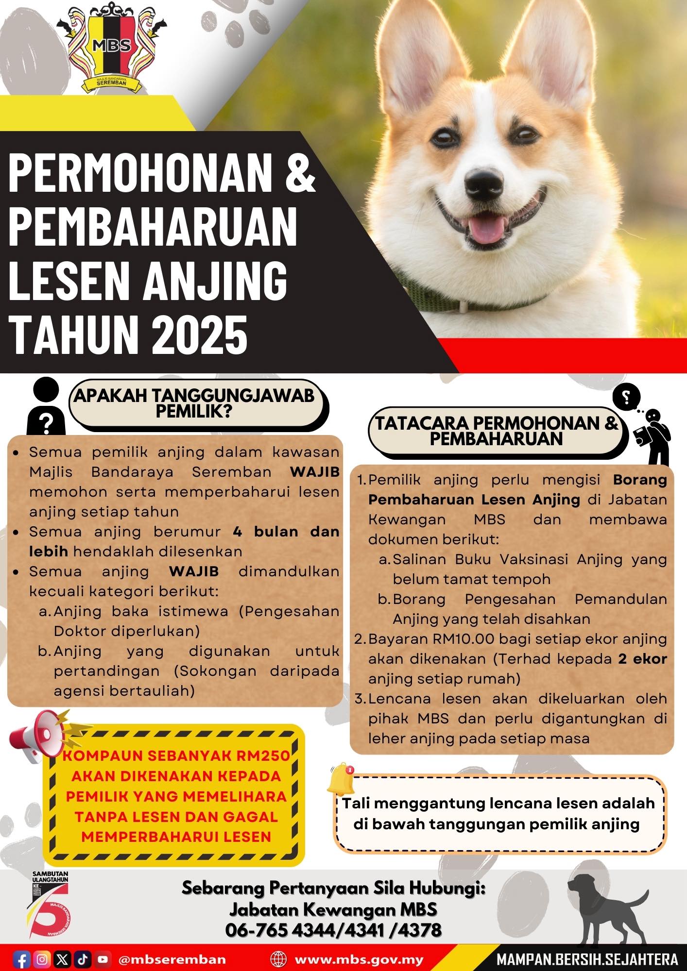 PERMOHONAN & PEMBAHARUAN LESEN ANJING 2025
