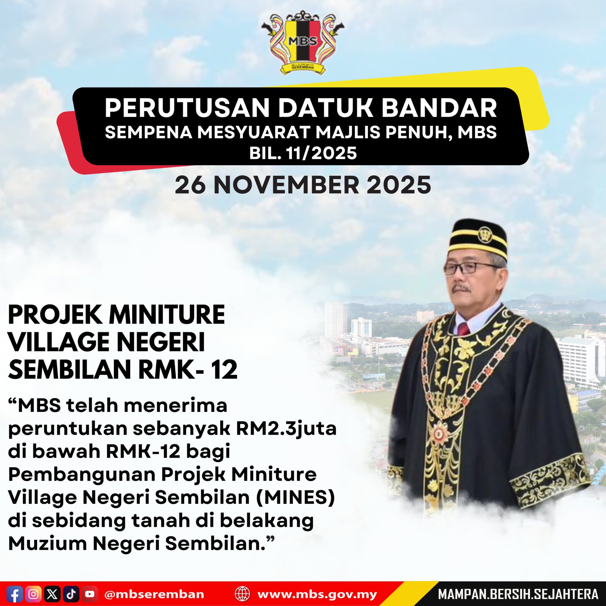 PERUTUSAN DATUK BANDAR SEMPENA MESYUARAT MAJLIS PENUH BIL. 112025