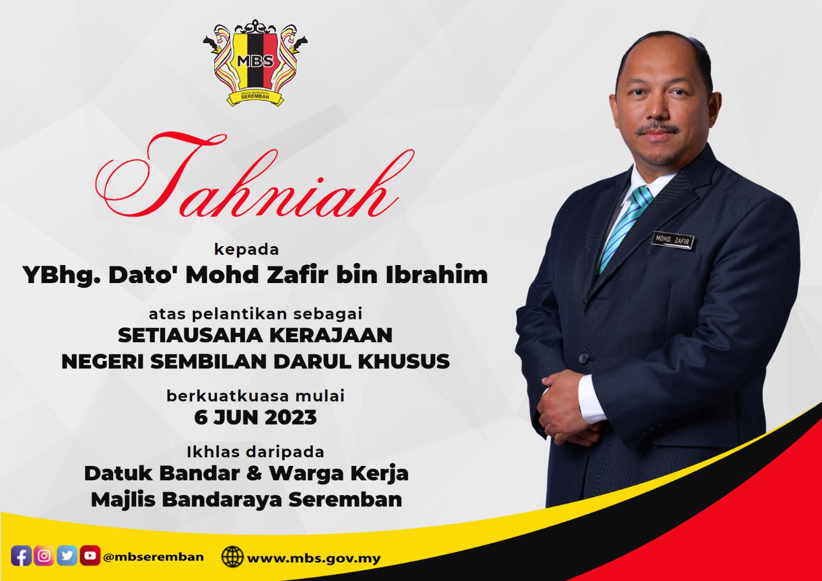 Tahniah Dato SS Negeri Sembilan