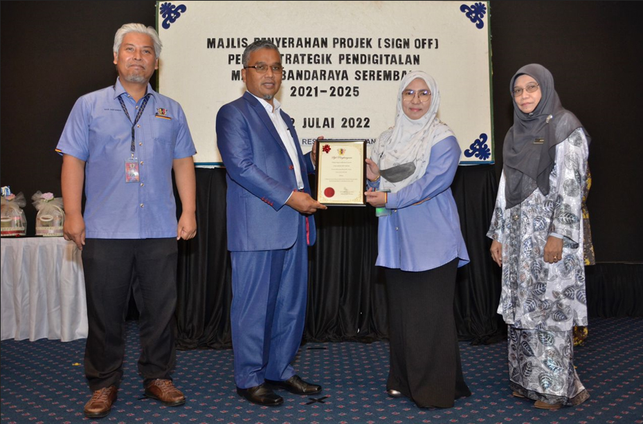 MAJLIS PENYERAHAN PROJEK (SIGN OFF) PELAN STRATEGIK PENDIGITALAN (PSP) MAJLIS BANDARAYA SEREMBAN 2021-2022