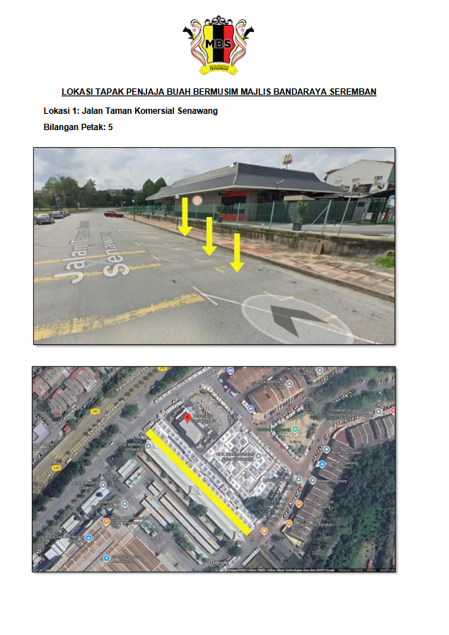 LOKASI TAPAK PENJAJA BUAH BERMUSIM 