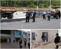 YBhg Datuk Bandar meninjau kerja - kerja penyelenggaraan dan persiapan Majlis Perisytiharan.