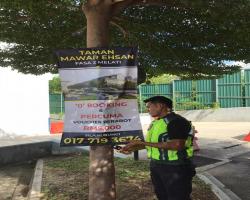 KERJA-KERJA MENURUNKAN POSTER BUNTING BANNER HARAM & TAMAT TEMPOH