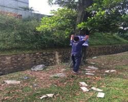 KERJA-KERJA MENURUNKAN POSTER BUNTING BANNER HARAM & TAMAT TEMPOH