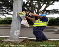 KERJA-KERJA MENURUNKAN POSTER, BUNTING, BANNER HARAM & TAMAT TEMPOH