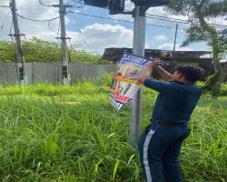 KERJA-KERJA MENURUNKAN POSTER, BUNTING, BANNER HARAM & TAMAT TEMPOH