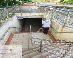 KERJA-KERJA PEMBERSIHAN INFRASTRUKTUR AWAM DI TEROWONG PEJALAN KAKI KTM - TERMINAL 1