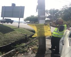 KERJA-KERJA MENURUNKAN POSTER, BUNTING, BANNER HARAM & TAMAT TEMPOH