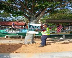 KERJA-KERJA MENURUNKAN POSTER, BUNTING, BANNER HARAM & TAMAT TEMPOH