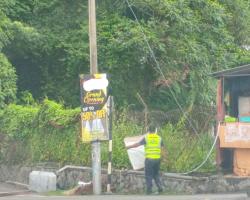 KERJA-KERJA MENURUNKAN POSTER, BUNTING, BANNER HARAM & TAMAT TEMPOH