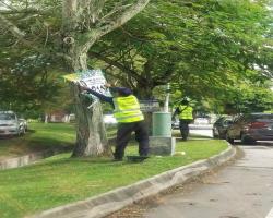 KERJA-KERJA MENURUNKAN POSTER, BUNTING, BANNER HARAM & TAMAT TEMPOH