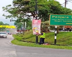 KERJA-KERJA MENURUNKAN POSTER, BUNTING, BANNER HARAM & TAMAT TEMPOH