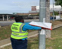 KERJA-KERJA MENURUNKAN POSTER, BUNTING, BANNER HARAM & TAMAT TEMPOH