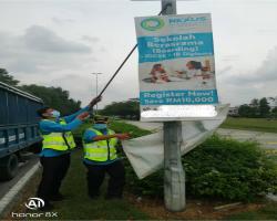 KERJA-KERJA MENURUNKAN POSTER, BUNTING, BANNER HARAM & TAMAT TEMPOH