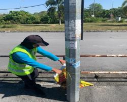KERJA-KERJA MENURUNKAN POSTER, BUNTING, BANNER HARAM & TAMAT TEMPOH