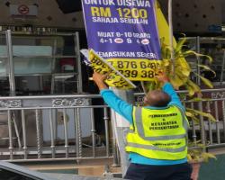 KERJA-KERJA MENURUNKAN POSTER, BUNTING, BANNER HARAM & TAMAT TEMPOH 