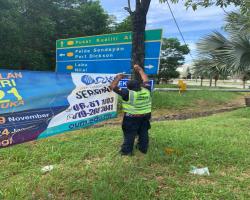 KERJA-KERJA MENURUNKAN POSTER, BUNTING, BANNER HARAM & TAMAT TEMPOH