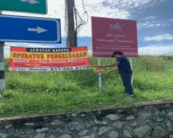 KERJA-KERJA MENURUNKAN POSTER, BUNTING, BANNER HARAM & TAMAT TEMPOH