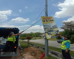 KERJA-KERJA MENURUNKAN POSTER, BUNTING, BANNER HARAM & TAMAT TEMPOH
