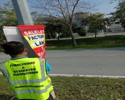 KERJA-KERJA MENURUNKAN POSTER, BUNTING, BANNER HARAM & TAMAT TEMPOH