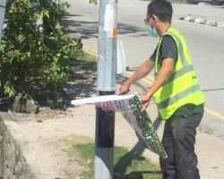 MEMBUKA PAPAN IKLAN BUNTING BANNER HARAM 