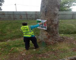 KERJA-KERJA MEMBUKA PAPAN IKLAN/BUNTING/BANNER HARAM 