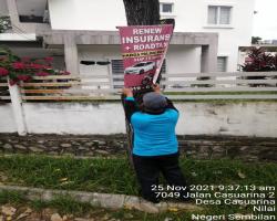 KERJA-KERJA MEMBUKA PAPAN IKLAN, BUNTING, BANNER HARAM