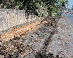 KERJA-KERJA PEMBAIKAN LONGKANG TERKAMBUS AKIBAT RUNTUHAN CERUN DI JALAN LINTANG, TERMINAL 1 SEREMBAN.TASK FORCE SEKITAR KAWASAN BBN