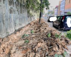 KERJA-KERJA PEMBAIKAN LONGKANG TERKAMBUS AKIBAT RUNTUHAN CERUN DI JALAN LINTANG, TERMINAL 1 SEREMBAN.TASK FORCE SEKITAR KAWASAN BBN
